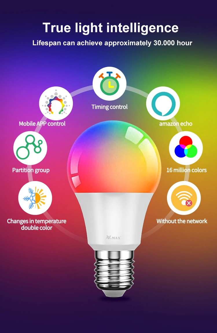 Vmax Colorful LED Light Intelligent Bulbs for Home Smart Bulb