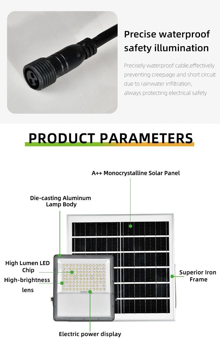 Outdoor Energy Saving High Power Project Waterproof Solar Panel LED Slim Floodlight 100W 200W 300W 400W Flood Light